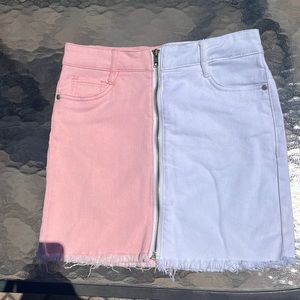 Pink and White mini skirt